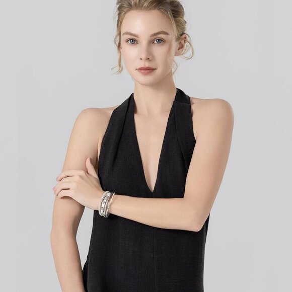 Boho Leather Wrap Bracelet Beaded Cuff Mom Gift Stackable Infinity Jewelry - Picture 4 of 6